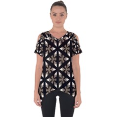 Earth Tone Floral  Cut Out Side Drop Tee by kenique