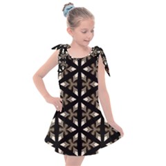 Earth Tone Floral  Kids  Tie Up Tunic Dress by kenique