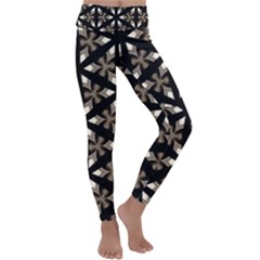 Earth Tone Floral  Kids  Lightweight Velour Classic Yoga Leggings by kenique