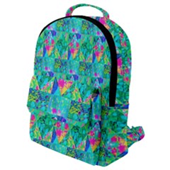 Garden Quilt Painting With Hydrangea And Blues Flap Pocket Backpack (small)