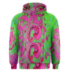 Groovy Abstract Green And Red Lava Liquid Swirl Men s Pullover Hoodie by myrubiogarden