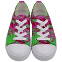 Groovy Abstract Green And Red Lava Liquid Swirl Kids  Low Top Canvas Sneakers View1