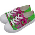 Groovy Abstract Green And Red Lava Liquid Swirl Kids  Low Top Canvas Sneakers View2