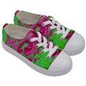 Groovy Abstract Green And Red Lava Liquid Swirl Kids  Low Top Canvas Sneakers View3