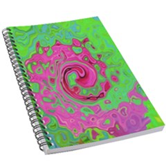 Groovy Abstract Green And Red Lava Liquid Swirl 5 5  X 8 5  Notebook