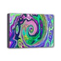 Groovy Abstract Aqua And Navy Lava Liquid Swirl Mini Canvas 7  x 5  (Stretched) View1