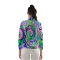 Groovy Abstract Aqua And Navy Lava Liquid Swirl Windbreaker (Women) View2