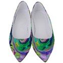 Groovy Abstract Aqua And Navy Lava Liquid Swirl Women s Low Heels View1