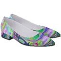 Groovy Abstract Aqua And Navy Lava Liquid Swirl Women s Low Heels View3