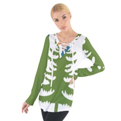 Forest Christmas Tree Spruce Tie Up Tee by Desi8484