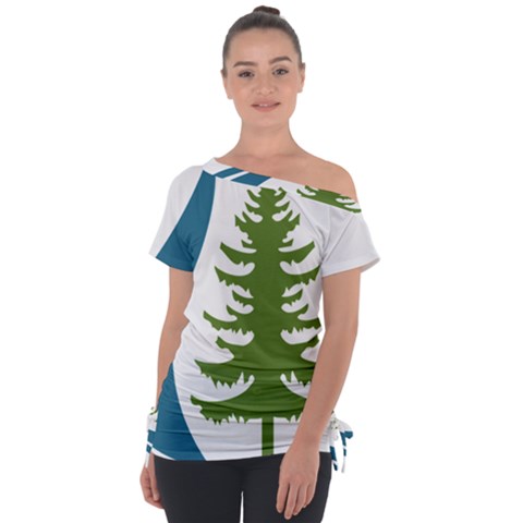 Forest Christmas Tree Spruce Tie-up Tee by Desi8484