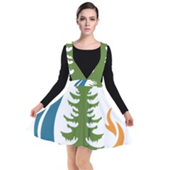 Forest Christmas Tree Spruce Plunge Pinafore Dress