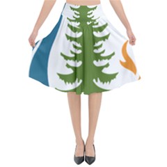 Forest Christmas Tree Spruce Flared Midi Skirt by Desi8484