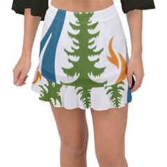 Forest Christmas Tree Spruce Fishtail Mini Chiffon Skirt by Desi8484