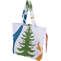 Forest Christmas Tree Spruce Drawstring Tote Bag by Desi8484