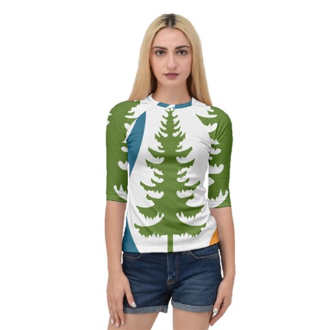 Forest Christmas Tree Spruce Quarter Sleeve Raglan Tee by Desi8484