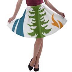 Forest Christmas Tree Spruce A-line Skater Skirt by Desi8484