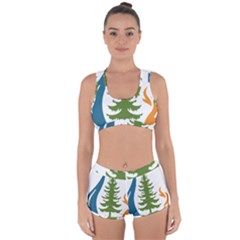 Forest Christmas Tree Spruce Racerback Boyleg Bikini Set