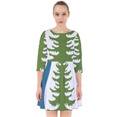 Forest Christmas Tree Spruce Smock Dress