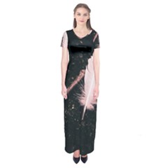 Feather Magic Short Sleeve Maxi Dress