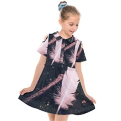 Feather Magic Kids  Short Sleeve Shirt Dress by WensdaiAmbrose