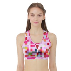 The Framework Paintings Square Sports Bra With Border by Pakrebo