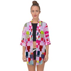 The Framework Paintings Square Open Front Chiffon Kimono by Pakrebo