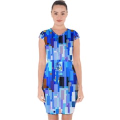 Color Colors Abstract Colorful Capsleeve Drawstring Dress  by Pakrebo