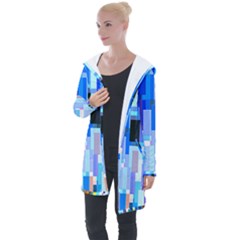 Color Colors Abstract Colorful Longline Hooded Cardigan