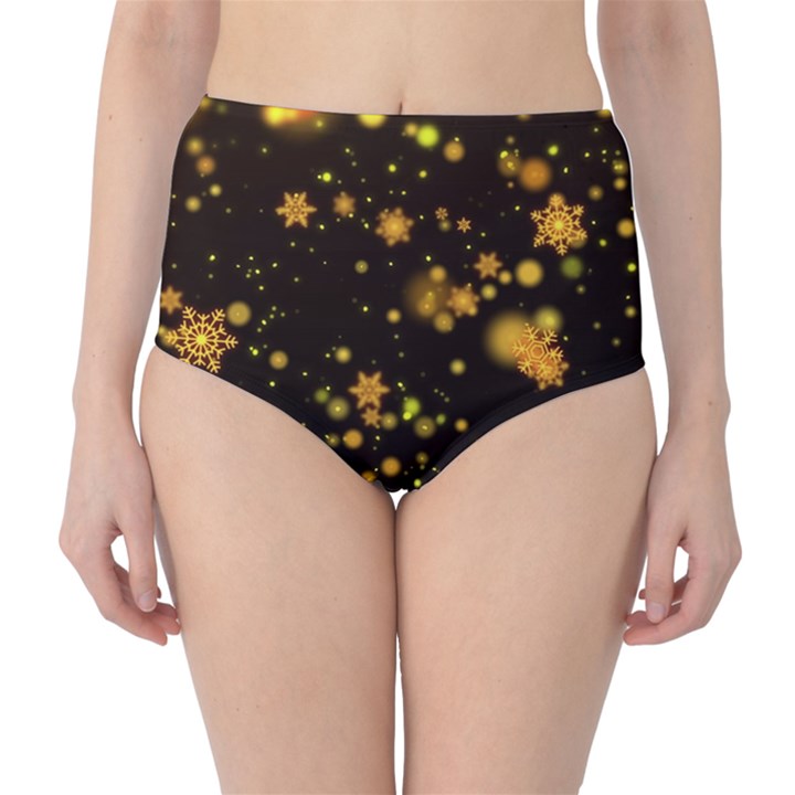 Background Black Blur Colorful Classic High-Waist Bikini Bottoms