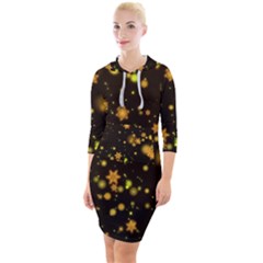 Background Black Blur Colorful Quarter Sleeve Hood Bodycon Dress