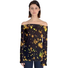 Background Black Blur Colorful Off Shoulder Long Sleeve Top by Pakrebo