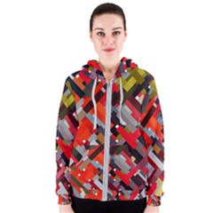 Maze Mazes Fabric Fabrics Color Women s Zipper Hoodie by Pakrebo