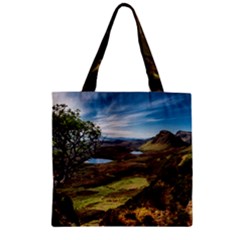 Landscape Quairaing Scotland Zipper Grocery Tote Bag by Pakrebo