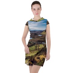 Landscape Quairaing Scotland Drawstring Hooded Dress