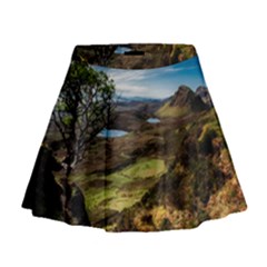 Landscape Quairaing Scotland Mini Flare Skirt by Pakrebo