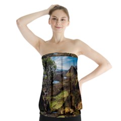 Landscape Quairaing Scotland Strapless Top by Pakrebo