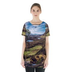 Landscape Quairaing Scotland Skirt Hem Sports Top by Pakrebo