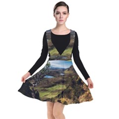 Landscape Quairaing Scotland Plunge Pinafore Dress by Pakrebo