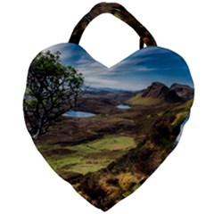 Landscape Quairaing Scotland Giant Heart Shaped Tote by Pakrebo