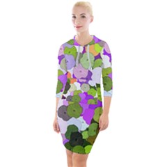 Art Flower Flowers Fabric Fabrics Quarter Sleeve Hood Bodycon Dress