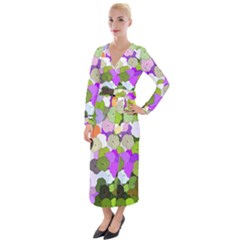 Art Flower Flowers Fabric Fabrics Velvet Maxi Wrap Dress