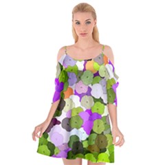 Art Flower Flowers Fabric Fabrics Cutout Spaghetti Strap Chiffon Dress by Pakrebo