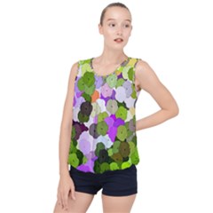 Art Flower Flowers Fabric Fabrics Bubble Hem Chiffon Tank Top