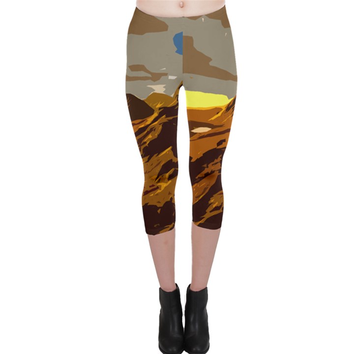 Scotland Monti Mountains Mountain Capri Leggings 