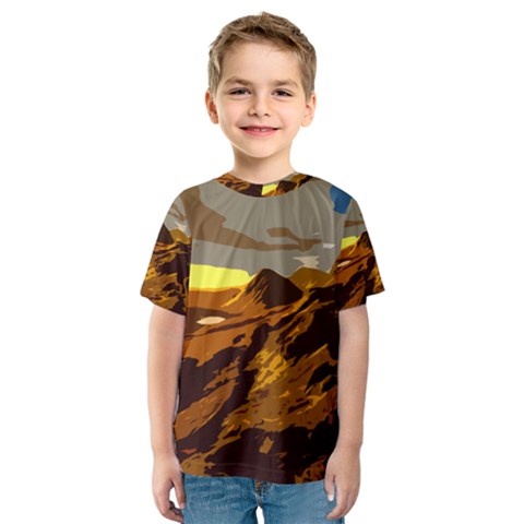 Scotland Monti Mountains Mountain Kids  Sport Mesh Tee by Pakrebo