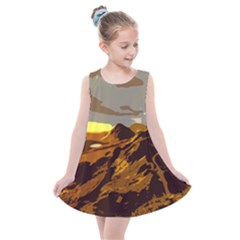 Scotland Monti Mountains Mountain Kids  Summer Dress by Pakrebo