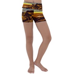 Scotland Monti Mountains Mountain Kids  Lightweight Velour Yoga Shorts