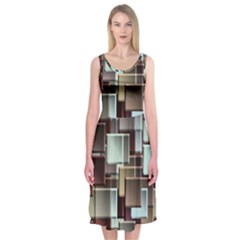 Texture Artwork Mural Murals Art Midi Sleeveless Dress by Pakrebo