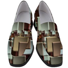 Texture Artwork Mural Murals Art Women s Chunky Heel Loafers